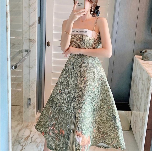 (last 1) Adelaide Luxury French tube top printed banquet party dress a line fox - Picture 4 of 8